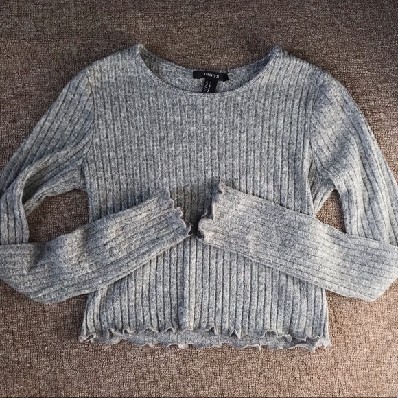 F21 Ribbed cropped long sleeve - Picture 4 of 5